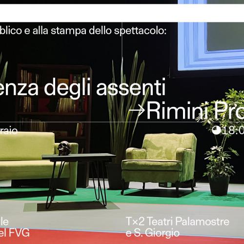 Presentazione al pubblico dello spettacolo del collettivo Rimini Protokoll (Berlino), La conferezna degli assenti