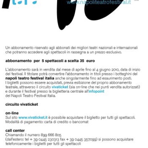 Napoli Teatro Festival Abbonamento Teatri
