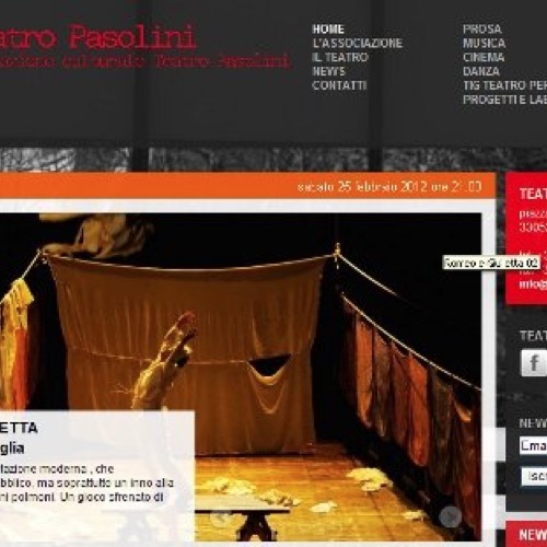 &Egrave; online il sito del Teatro Pasolini di Cervignano del Friuli